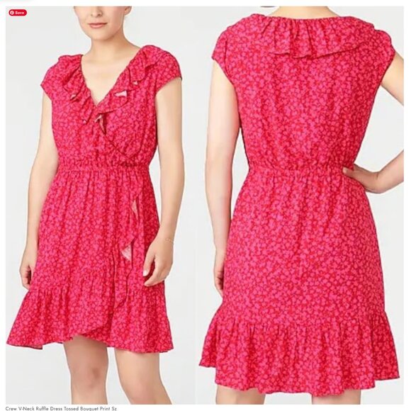 NWT J. Crew V-Neck Ruffle Dress (size 8, runs bigger) - Picture 5 of 5